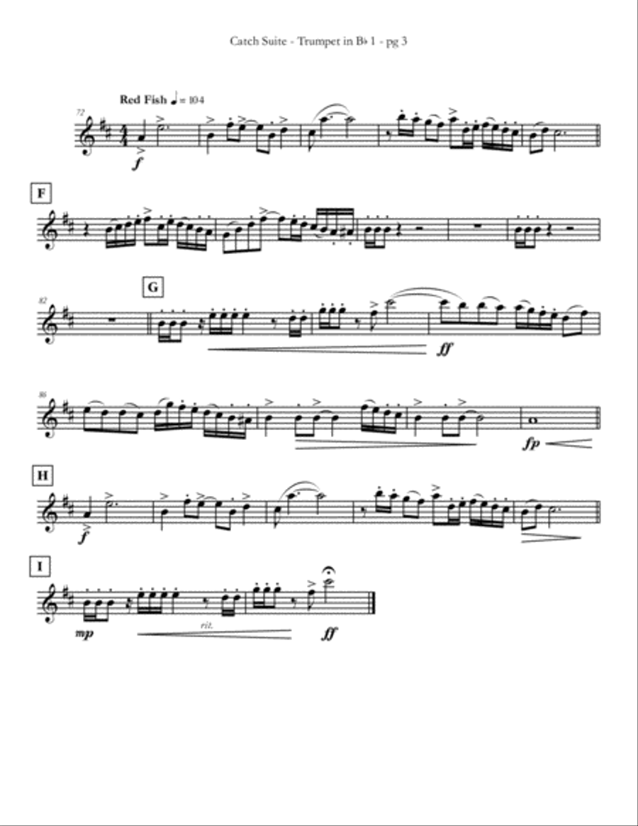 Catch Suite for Trumpet Trio by Eddie Lewis Trumpet Trio scores gallery preview page 4
