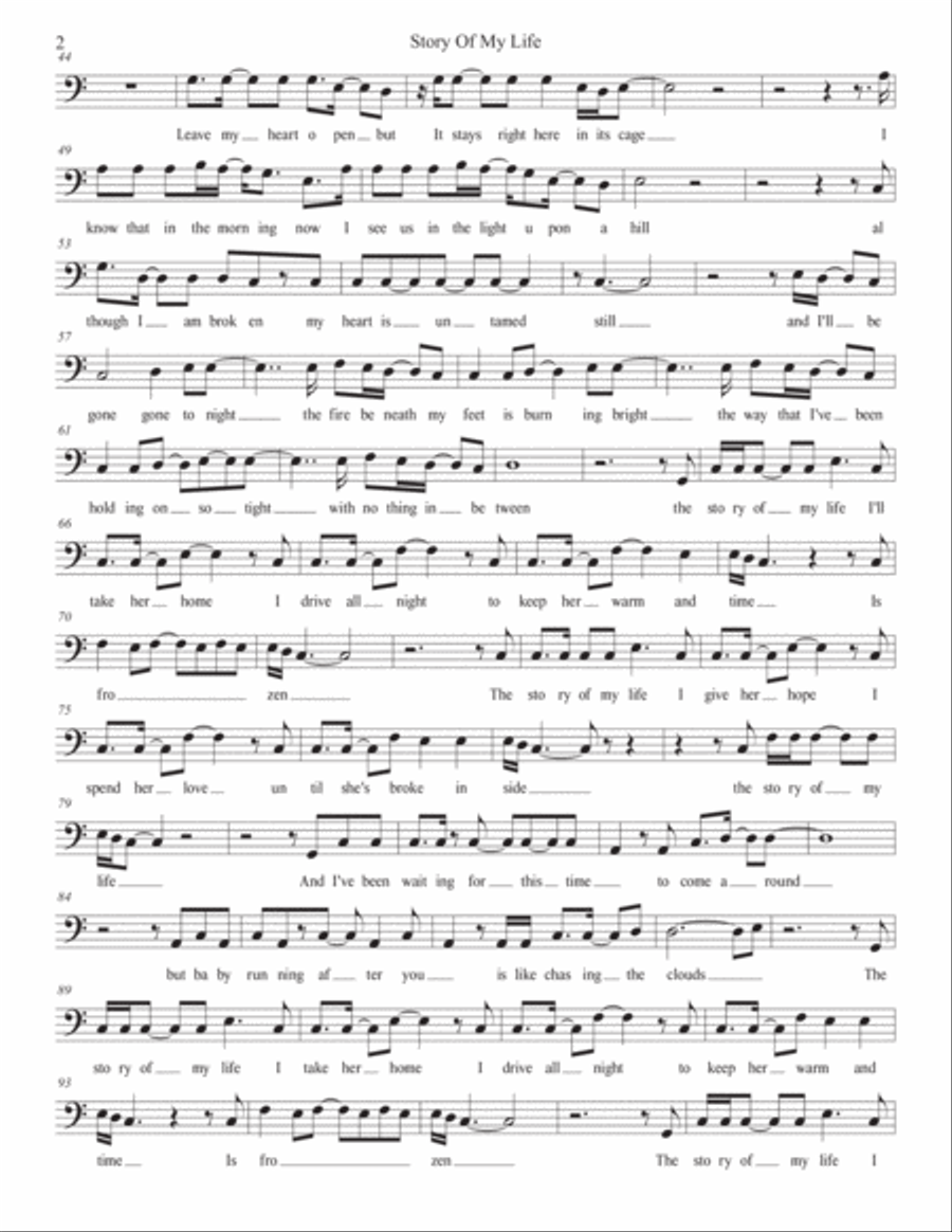 Story Of My Life Bassoon Solo scores gallery preview page 2