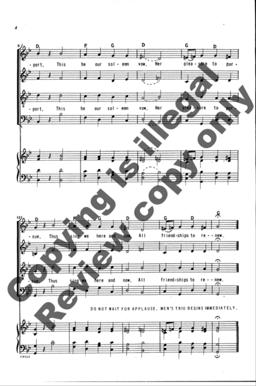 Her Majesty's Delight 4-Part scores gallery preview page 5