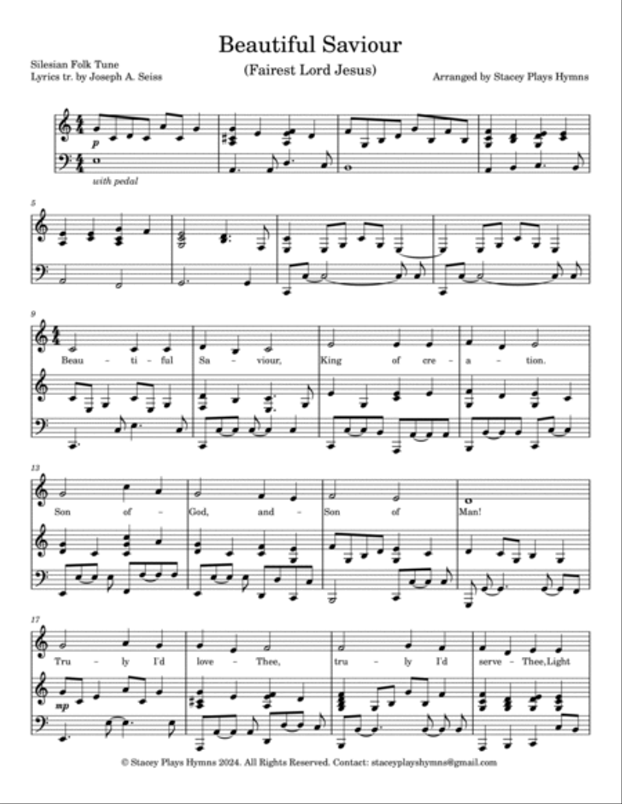 Beautiful Saviour [C Major - Easier Key] Voice scores gallery preview page 2