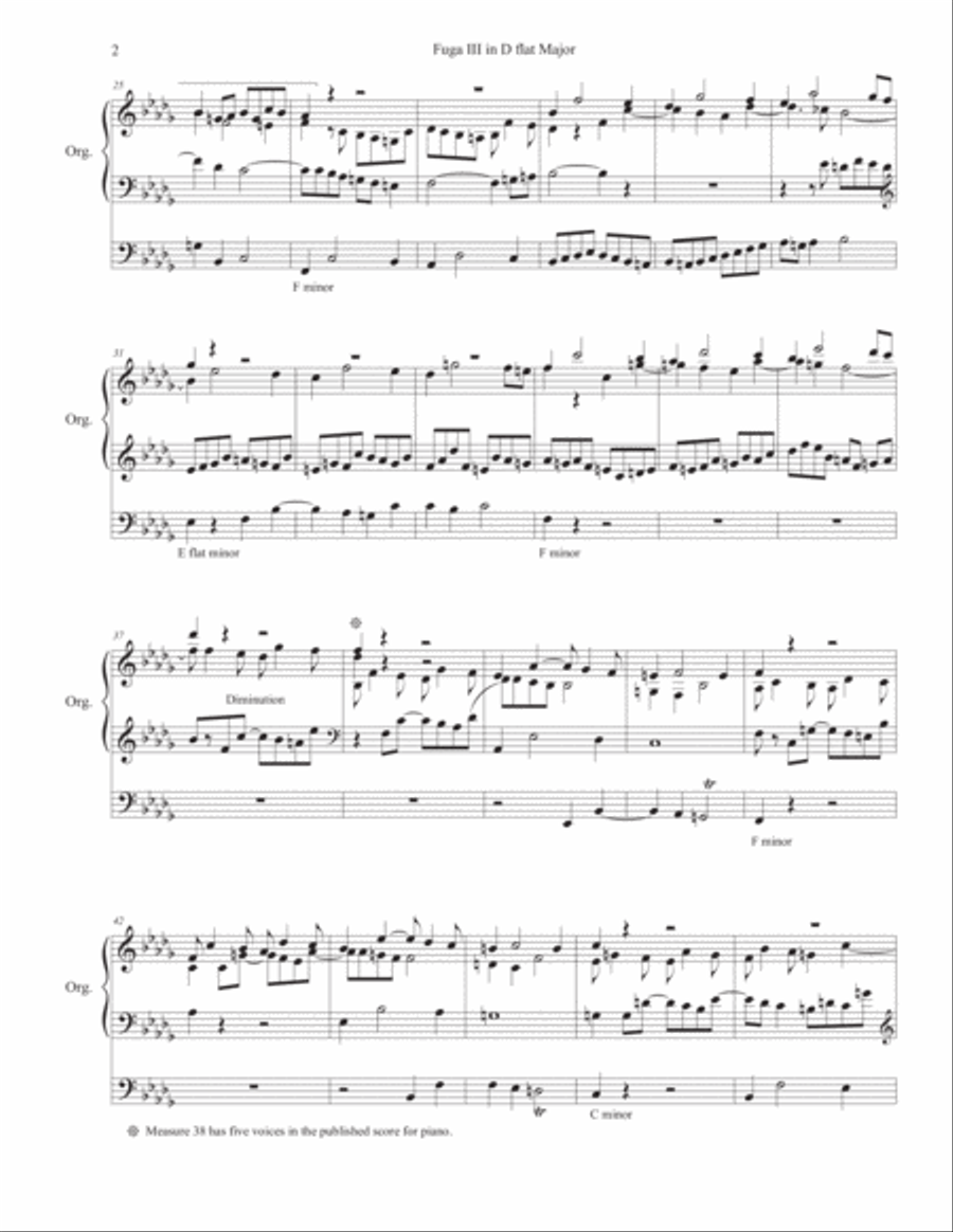 Fugue III in D flat Major for organ Organ Solo scores gallery preview page 2