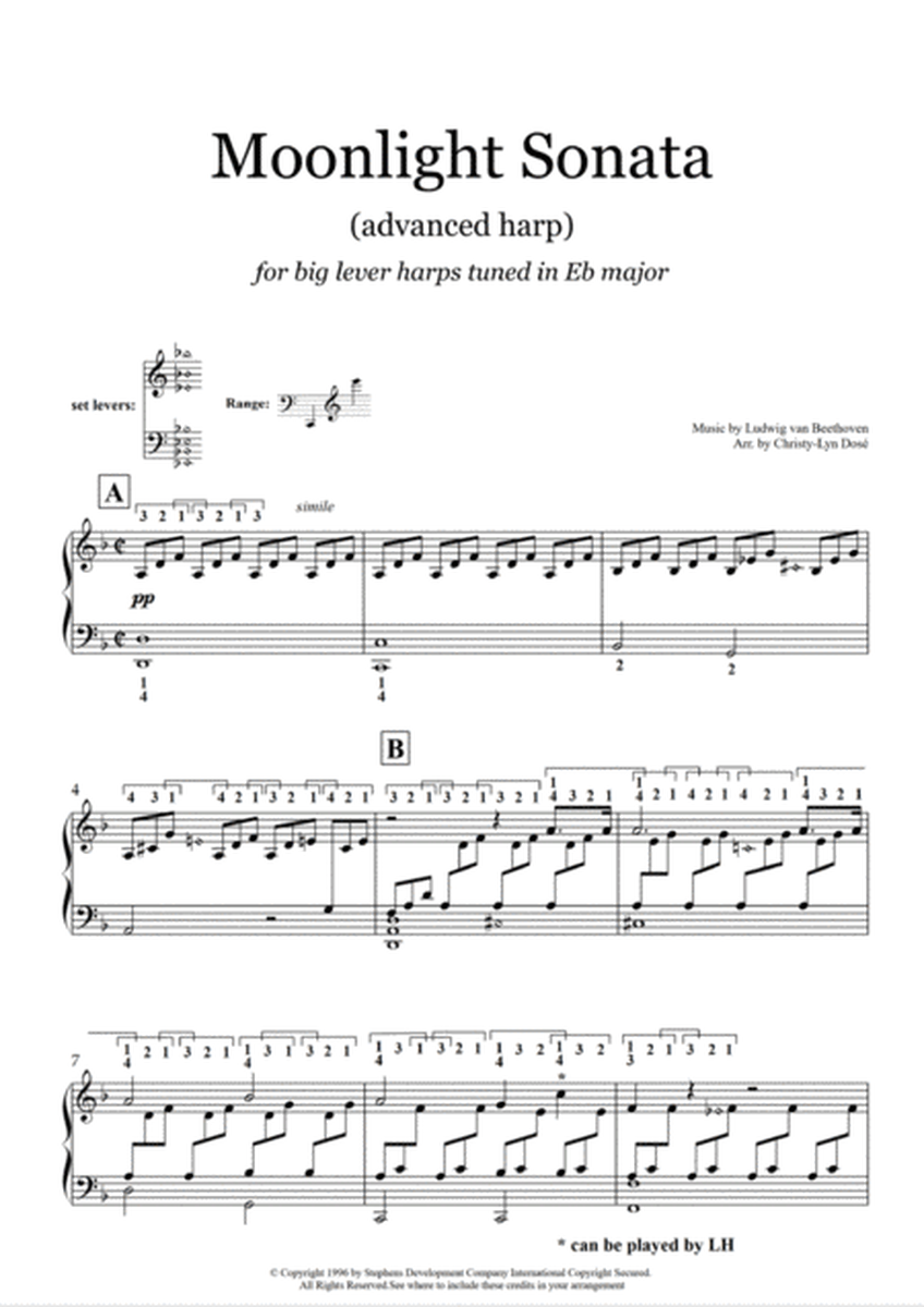 Moonlight Sonata - Advanced for Harp image number null