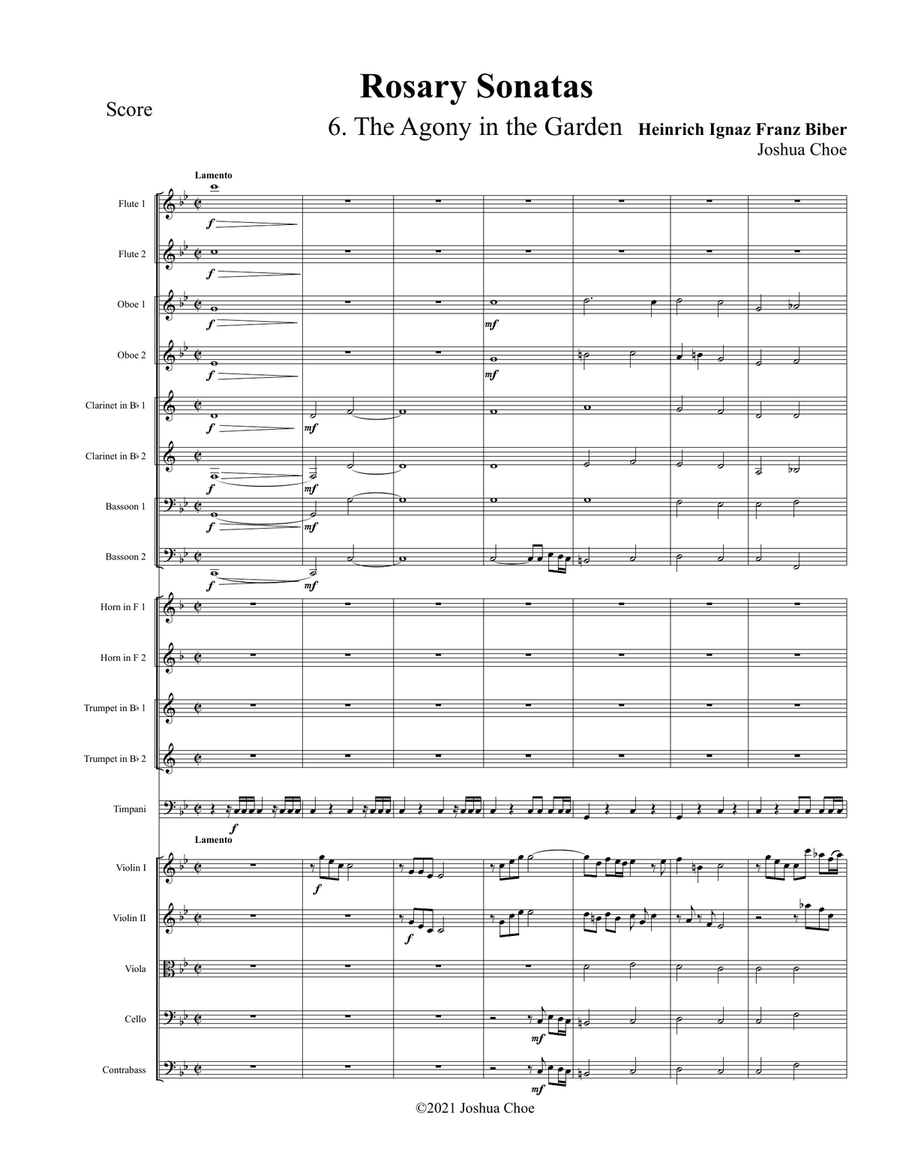Rosary Sonatas: The Agony in the Garden Full Orchestra scores gallery preview page 1