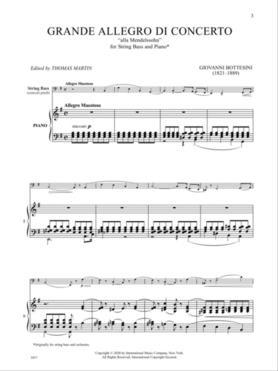 Grande Allegro Di Concerto Alla Mendelssohn Double Bass scores gallery preview page 2