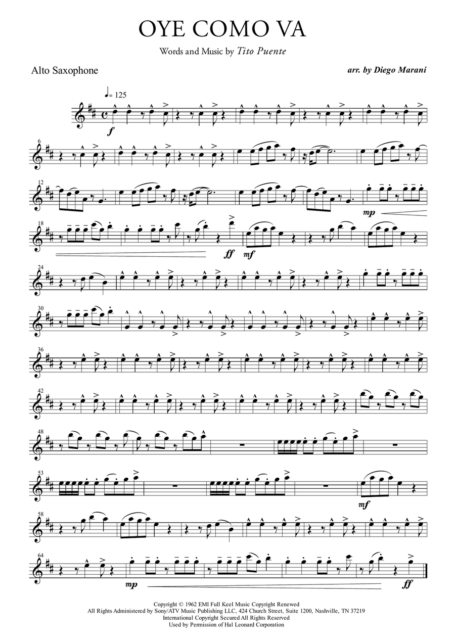Oye Como Va Woodwind Quartet scores gallery preview page 1