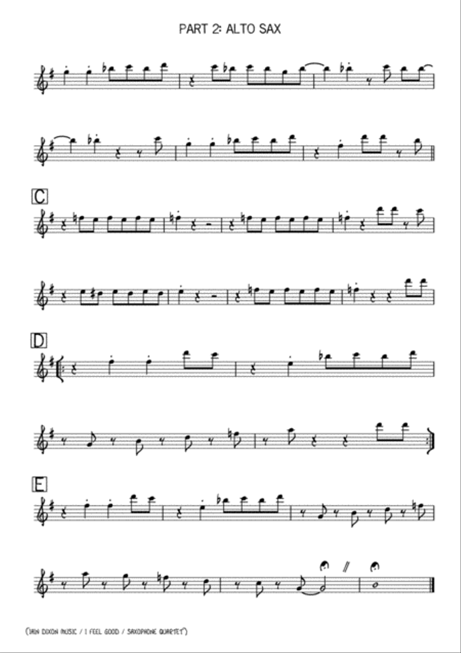 I Got You (I Feel Good) Woodwind Quartet scores gallery preview page 5