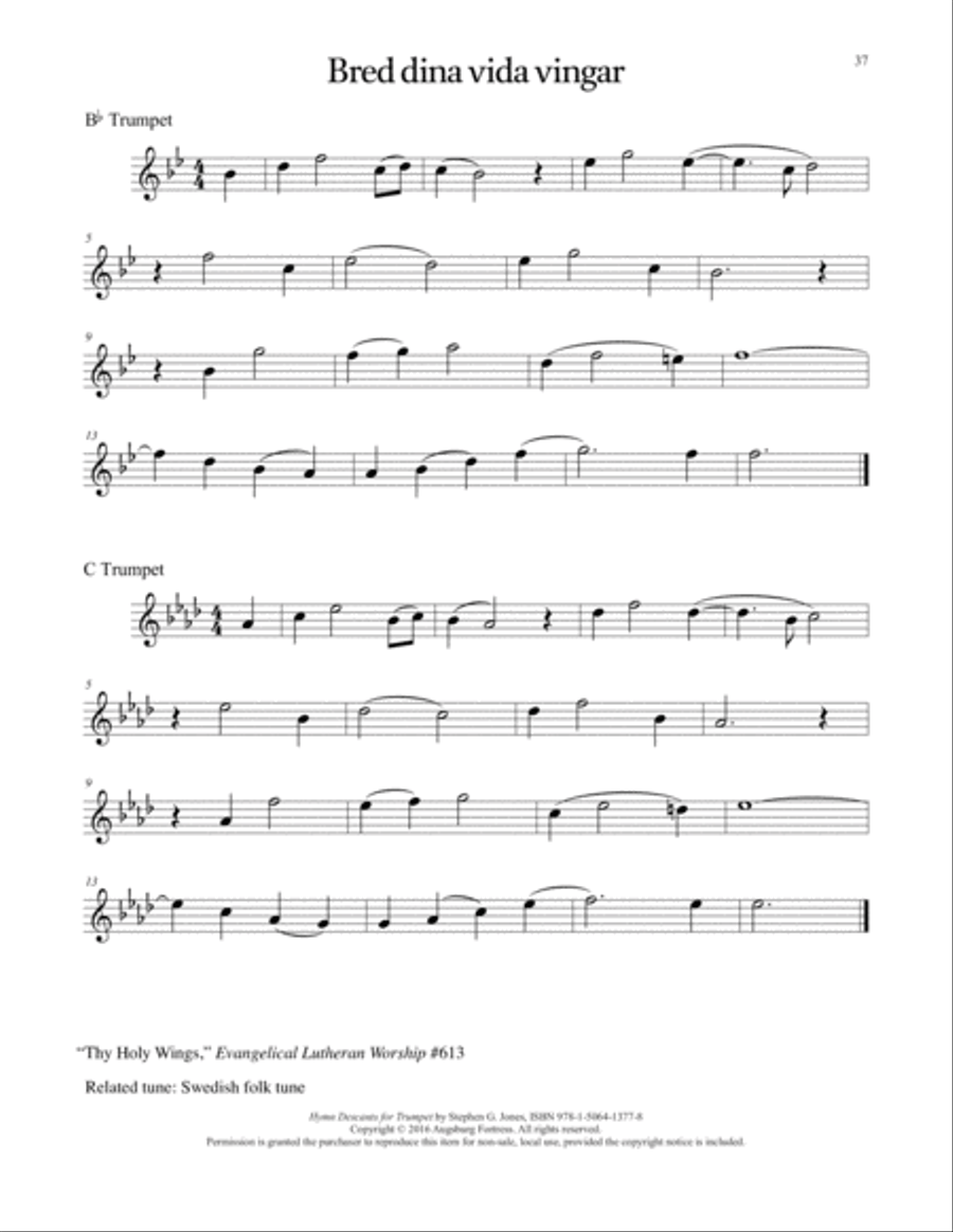 Hymn Descants for Trumpet C Trumpet scores gallery preview page 38