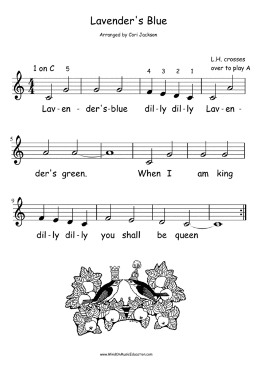 Lavender's Blue Easy Piano scores gallery preview page 1