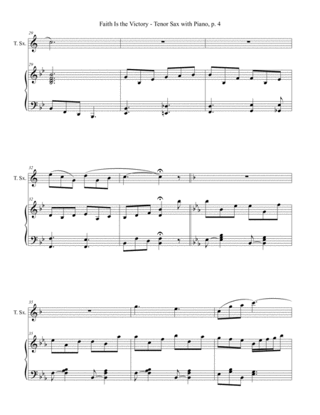 FAITH IS THE VICTORY (for Tenor Sax and Piano with Score/Part) image number null