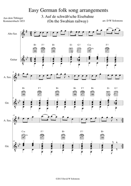 Railway Song (Auf de schwäb'sche Eisebahne) for alto-saxophone and guitar image number null