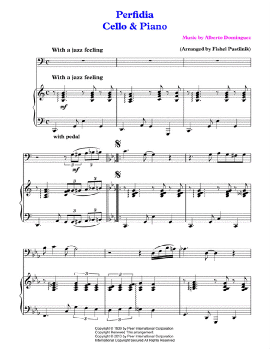 Perfidia Piano scores gallery preview page 2