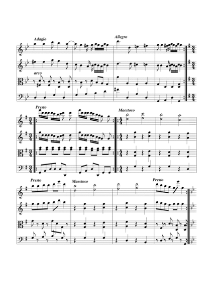 Brahms Hungarian Dance Number 5 arranged for string quartet