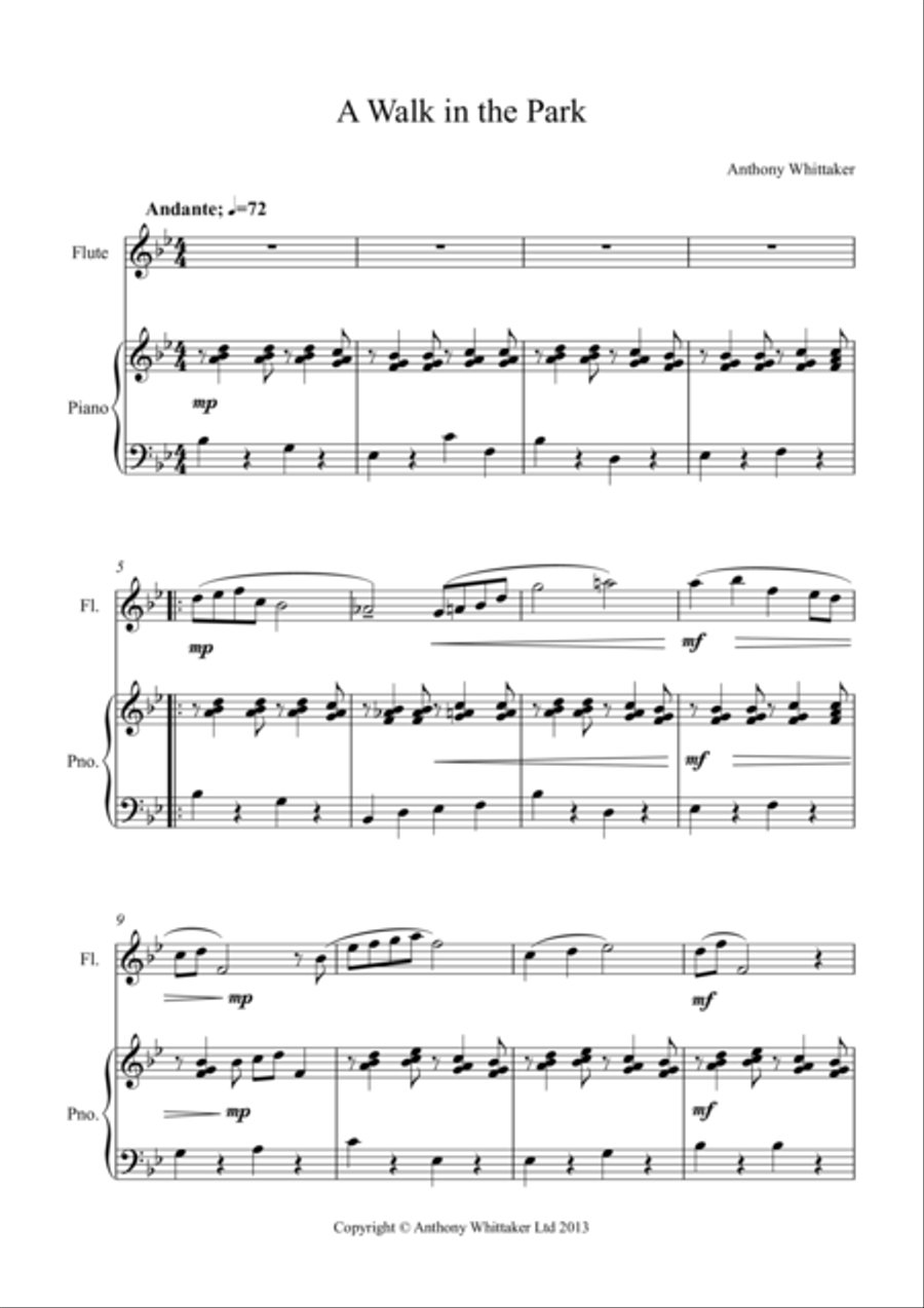 A Walk in the Park Woodwind Duet scores gallery preview page 1