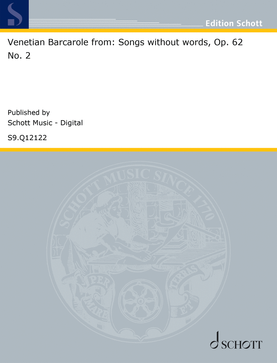 Venetian Barcarole from: Songs without words, Op. 62 No. 2 Piano Duet scores gallery preview page 1