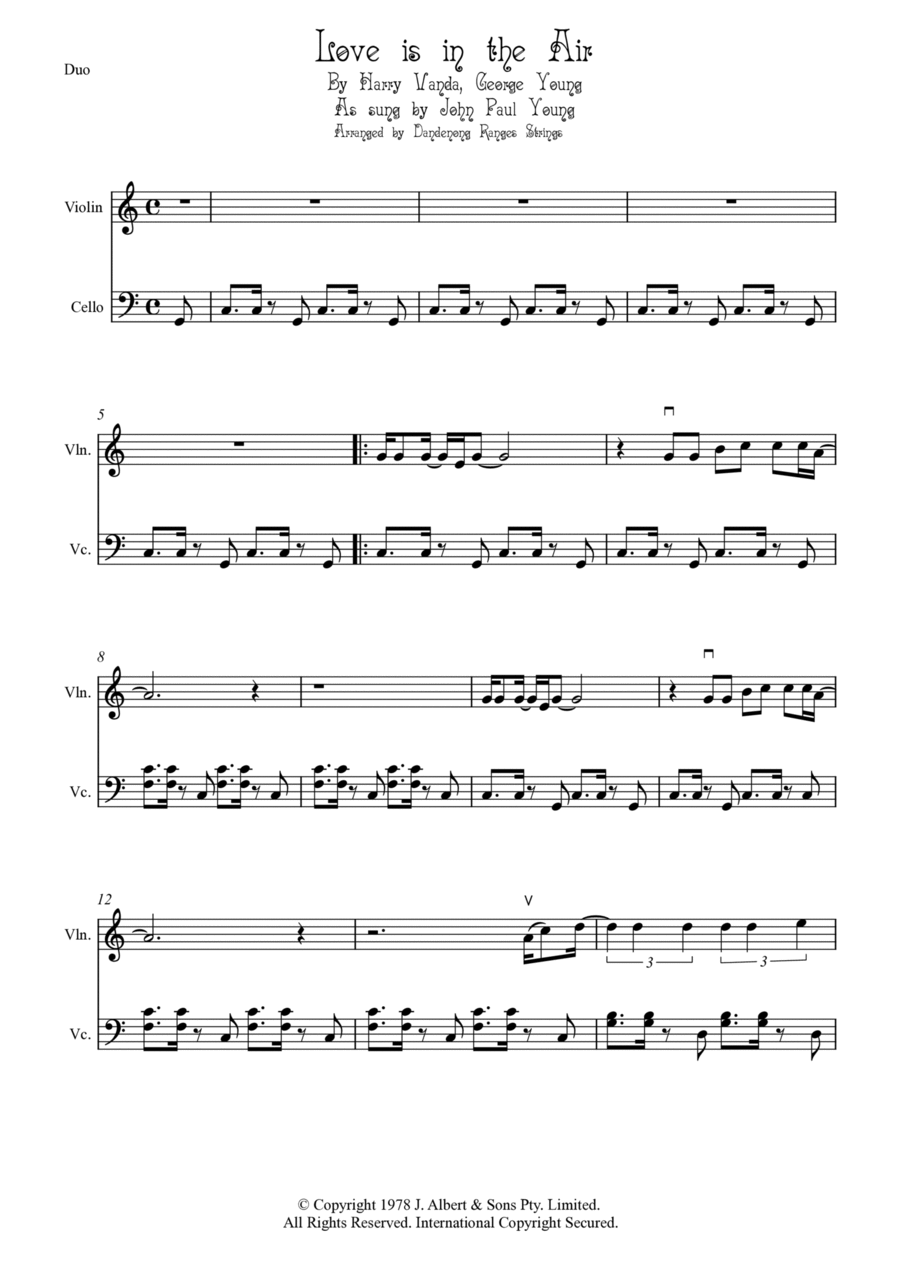 Love Is In The Air Love Is In The Air String Duet scores gallery preview page 1