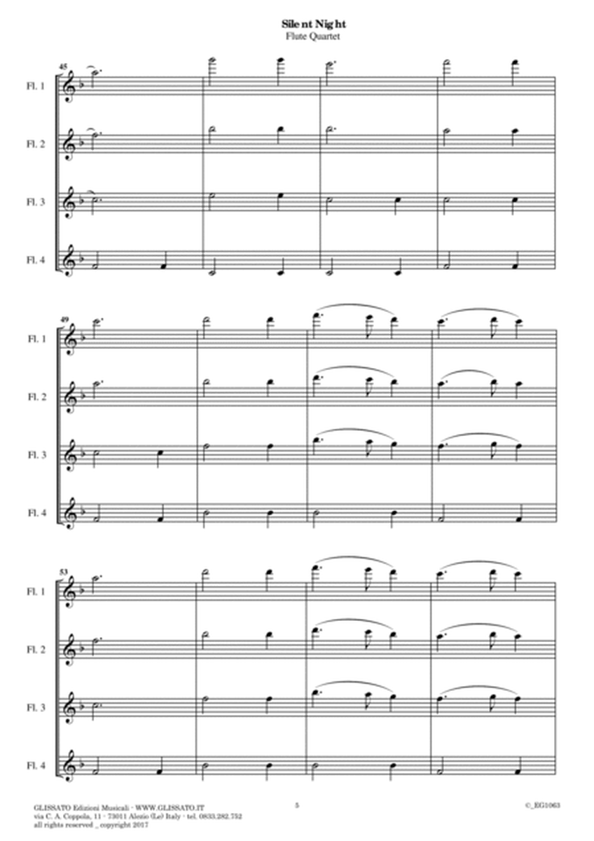 Silent Night - Flute Quartet (score & parts) image number null