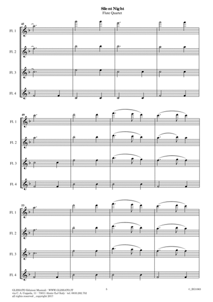 Silent Night - Flute Quartet (score & parts) image number null