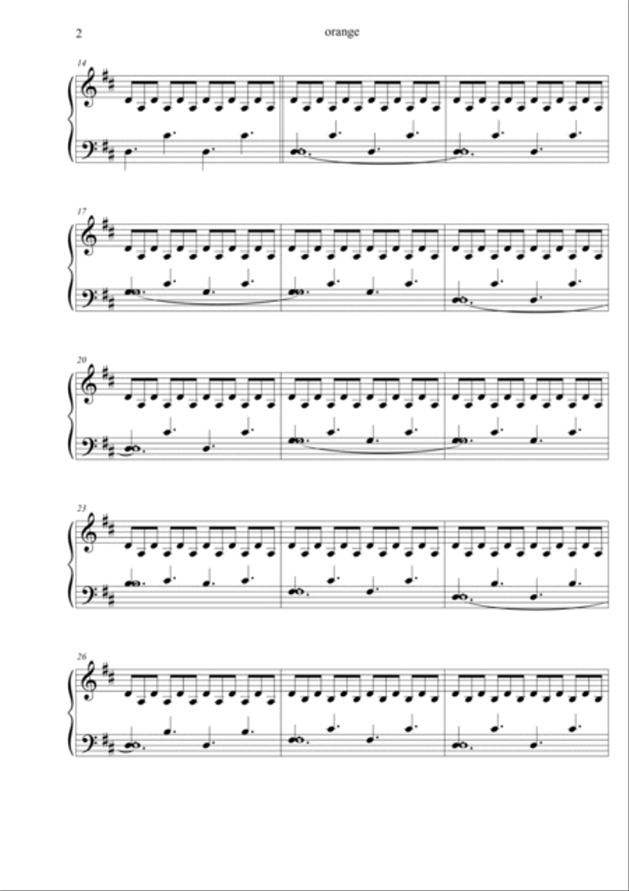 Orange (contemporary classical piano music) Small Ensemble scores gallery preview page 2