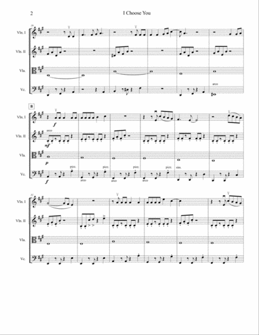 I Choose You String Quartet scores gallery preview page 2
