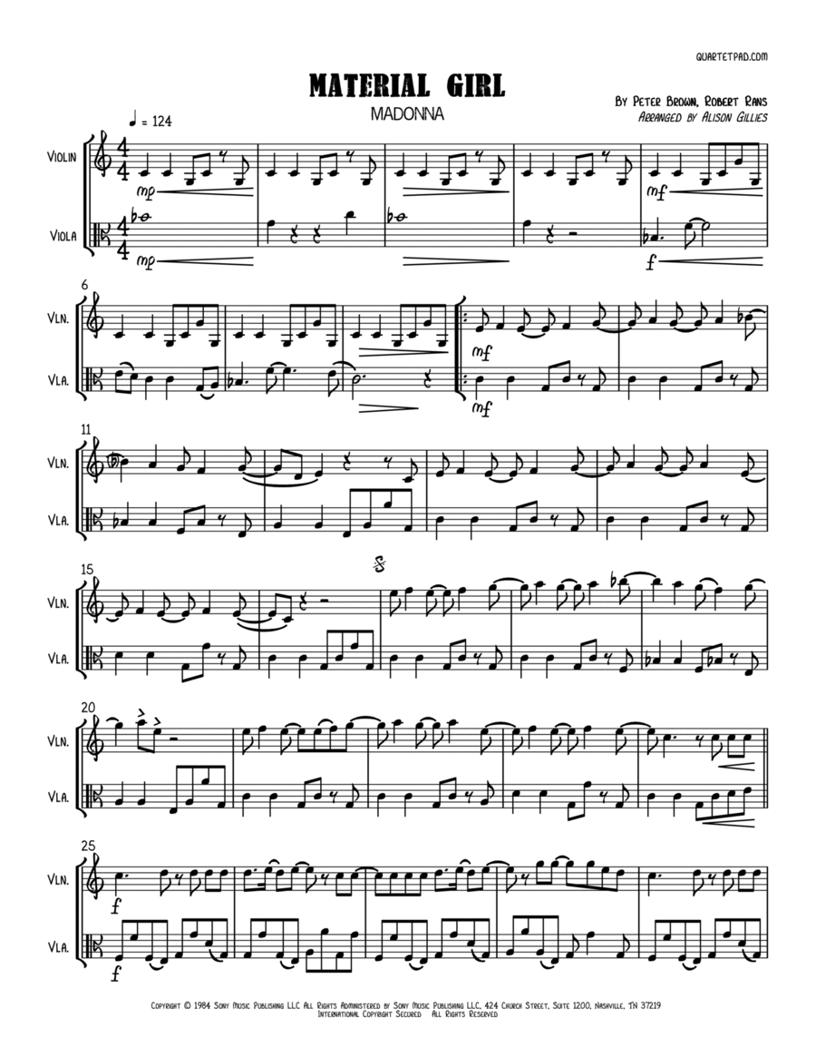 Material Girl String Duet scores gallery preview page 1