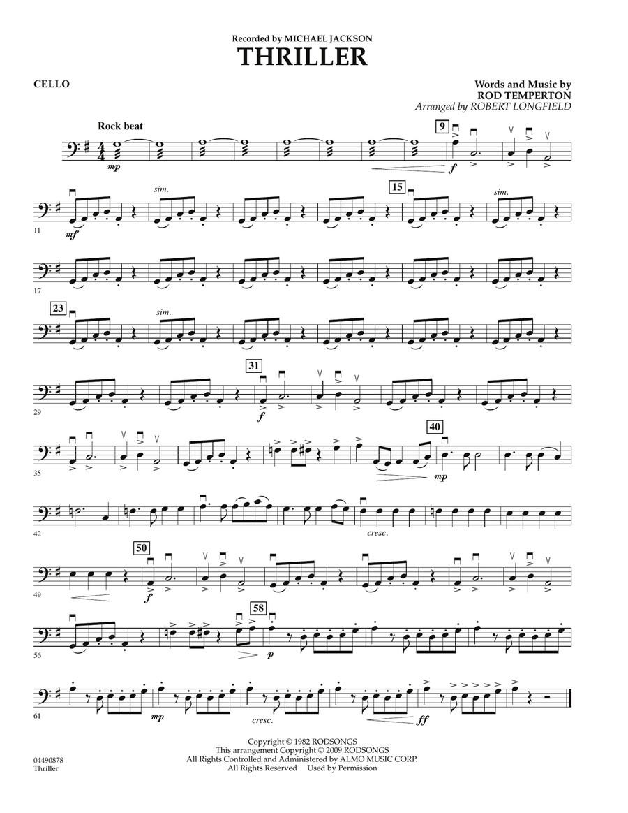 Thriller - Cello Thriller - Cello Orchestra scores gallery preview page 1