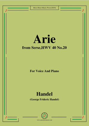 Book cover for Handel-Arie,from Serse HWV 40 No.20,for Voice&Piano