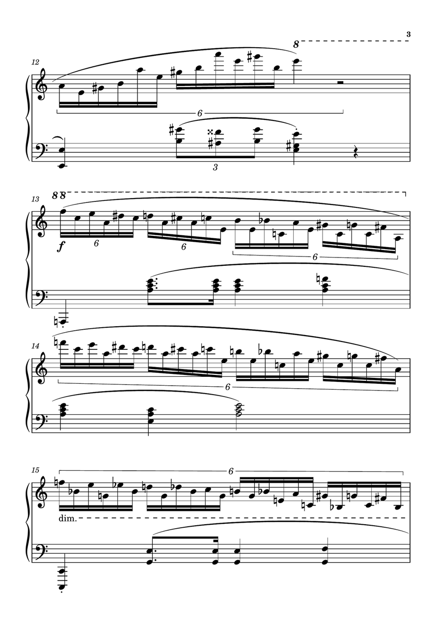 Chopin Winter Wind Etude in A Minor | LARGE PRINT | Piano Solo Piano Method scores gallery preview page 3