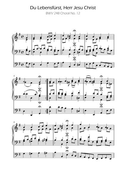 Du Lebensfürst, Herr Jesu Christ -BWV 248 - Choral No. 12 image number null