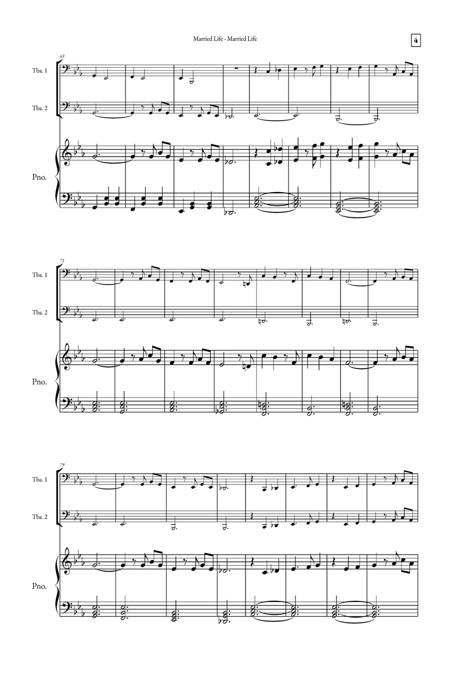 Married Life Brass Duet scores gallery preview page 4