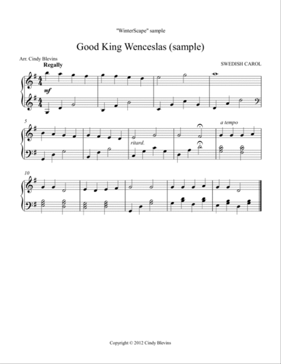 Winterscape, 16 seasonal arrangements for Lever or Pedal Harp Pedal Harp scores gallery preview page 6