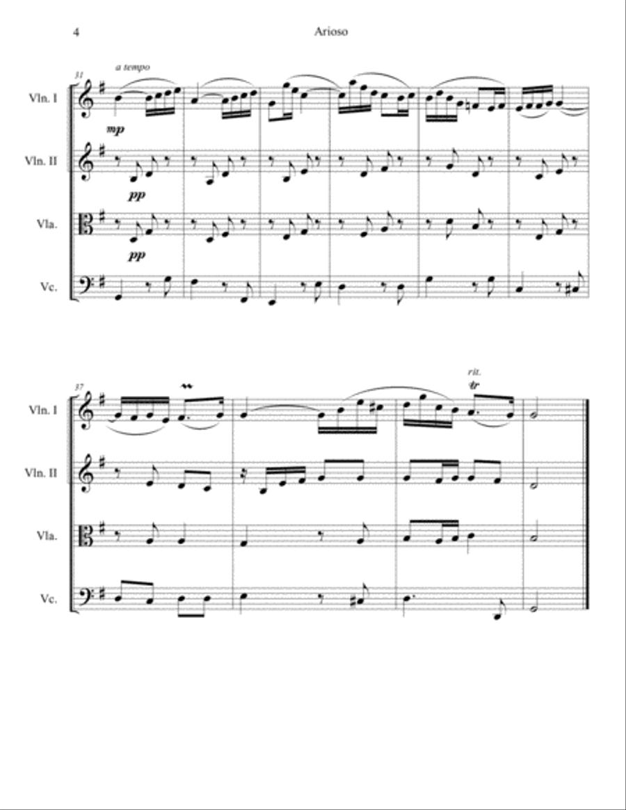 Arioso Arioso String Quartet scores gallery preview page 5