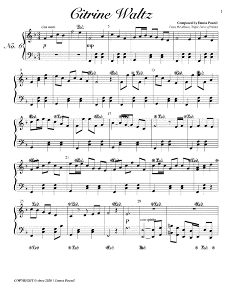 Citrine Waltz (Piano Solo) Piano Method scores gallery preview page 1