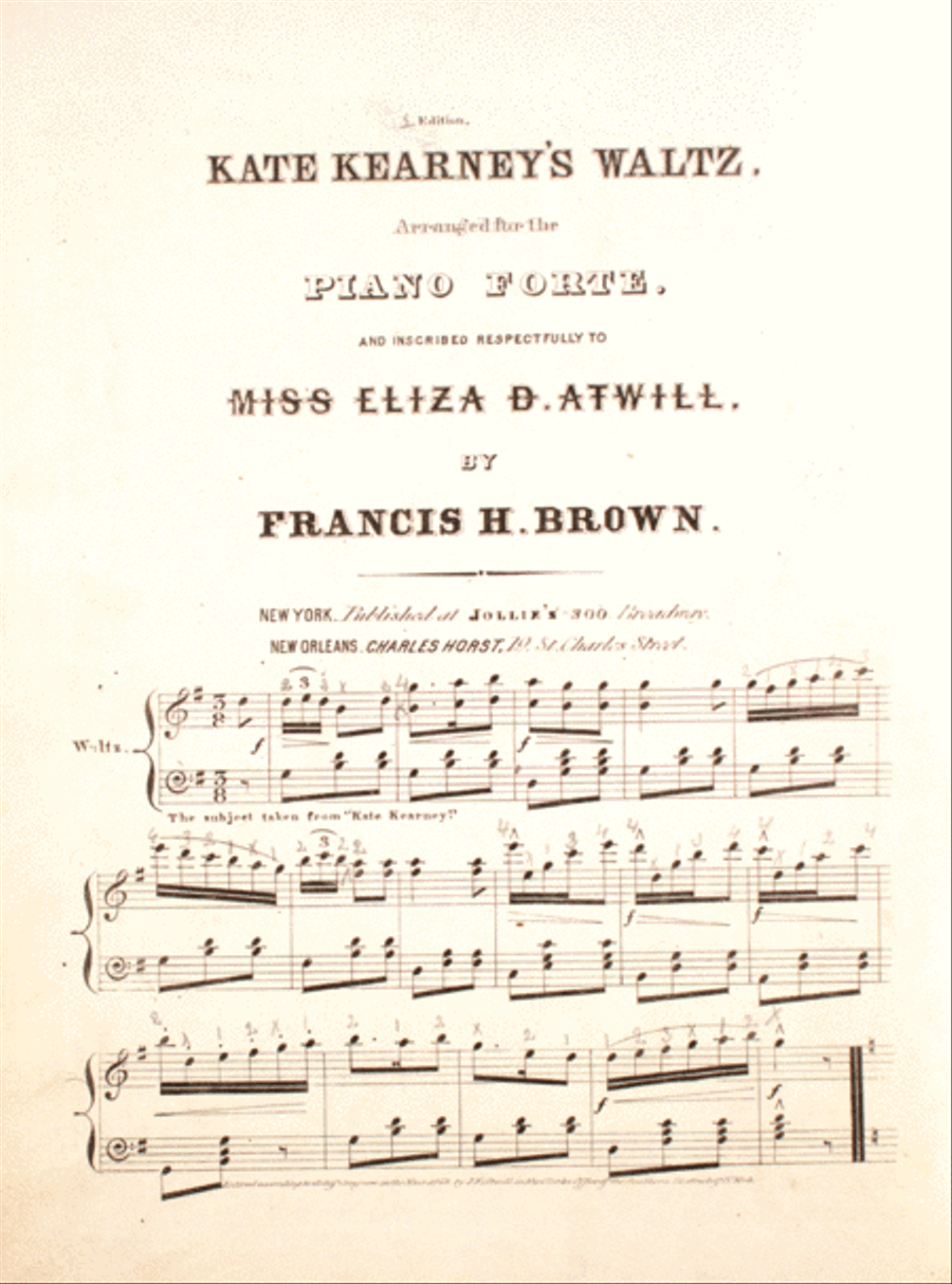 Kate Kearney's Waltz Piano Solo scores gallery preview page 1