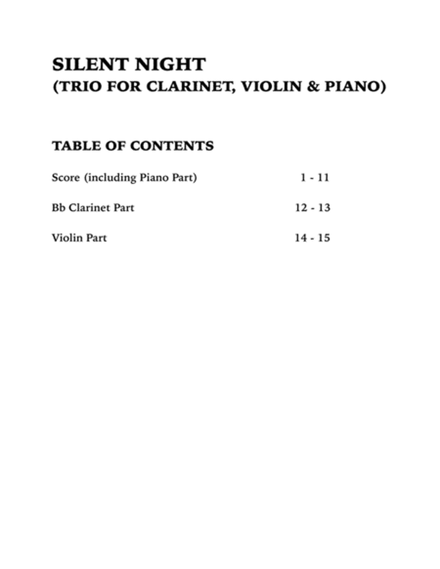 Silent Night (Trio for Clarinet, Violin and Piano) image number null