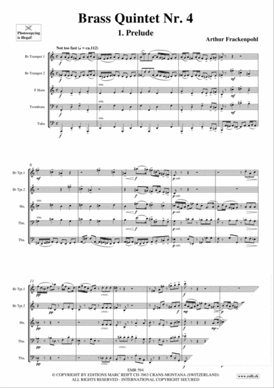 Brass Quintet No. 4 Brass Quintet scores gallery preview page 3