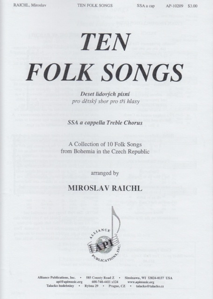 Ten Folksongs for Treble Choir image number null