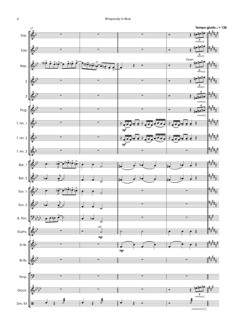 Rhapsody In Blue - brass band Brass Band scores gallery preview page 6