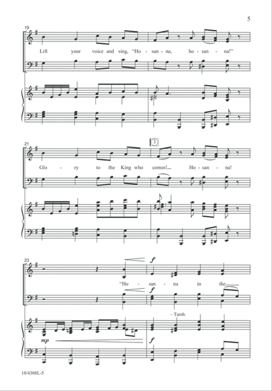 Blessed Is the King! Hosanna! 4-Part scores gallery preview page 5