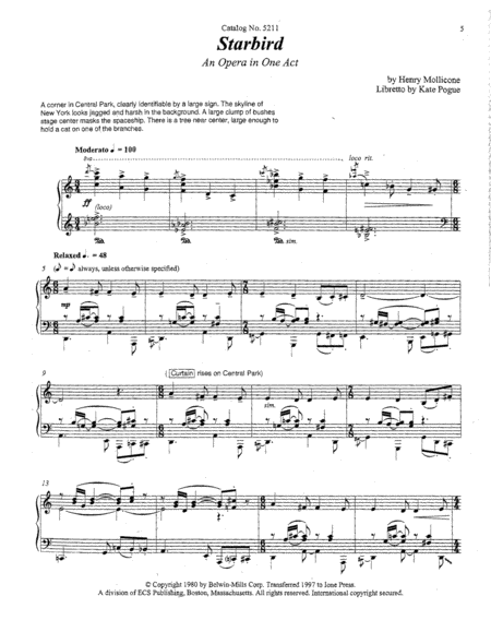 Starbird (Piano/Vocal Score)