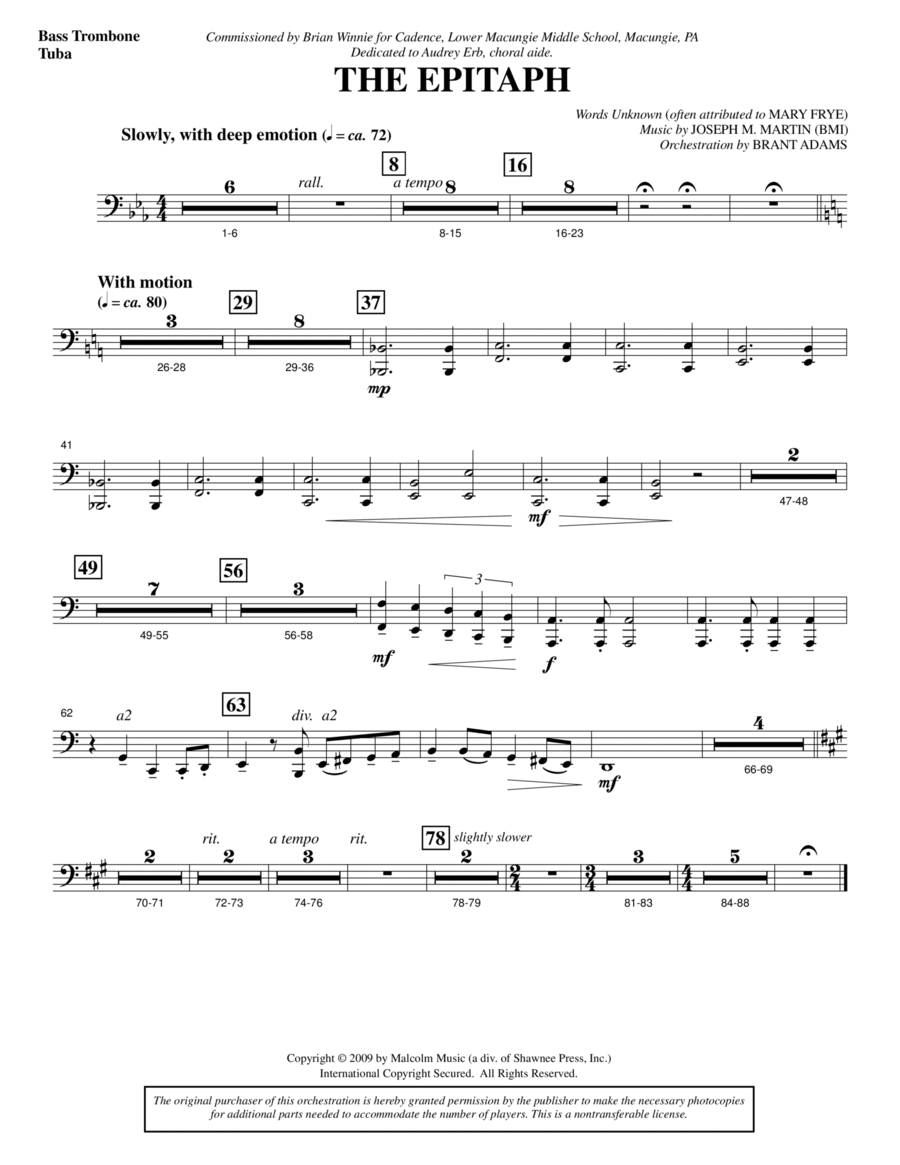 The Epitaph - Bass Trombone/Tuba