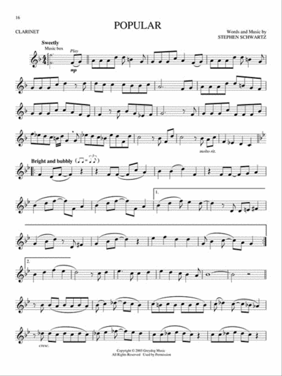 Wicked Wicked Clarinet Solo scores gallery preview page 4