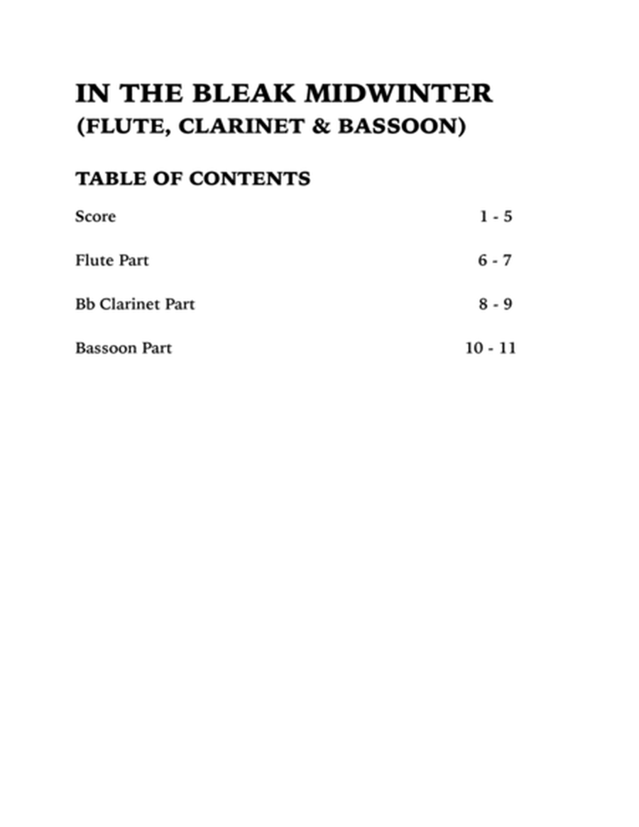 In the Bleak Midwinter (Woodwind Trio): Flute, Clarinet and Bassoon image number null