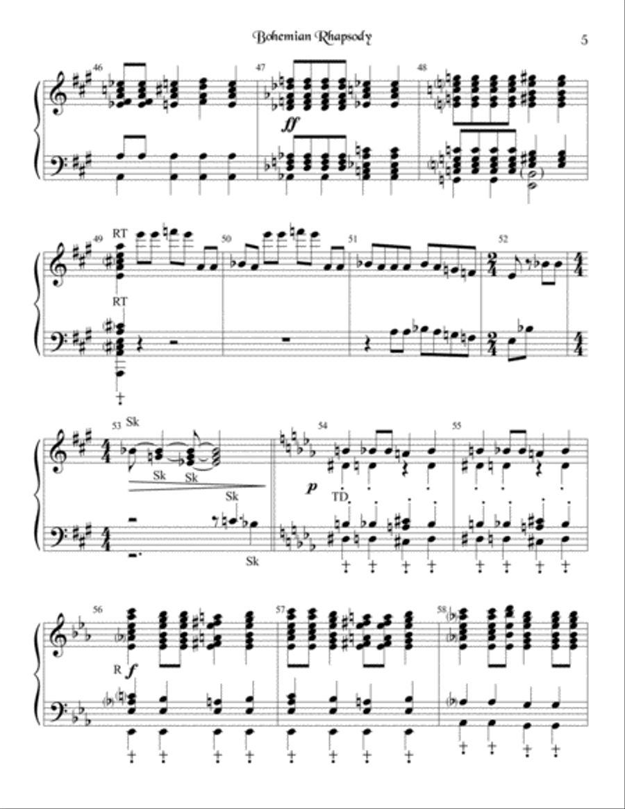 Bohemian Rhapsody Handbell Choir scores gallery preview page 6
