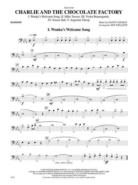 Charlie and the Chocolate Factory, Suite from: Bassoon