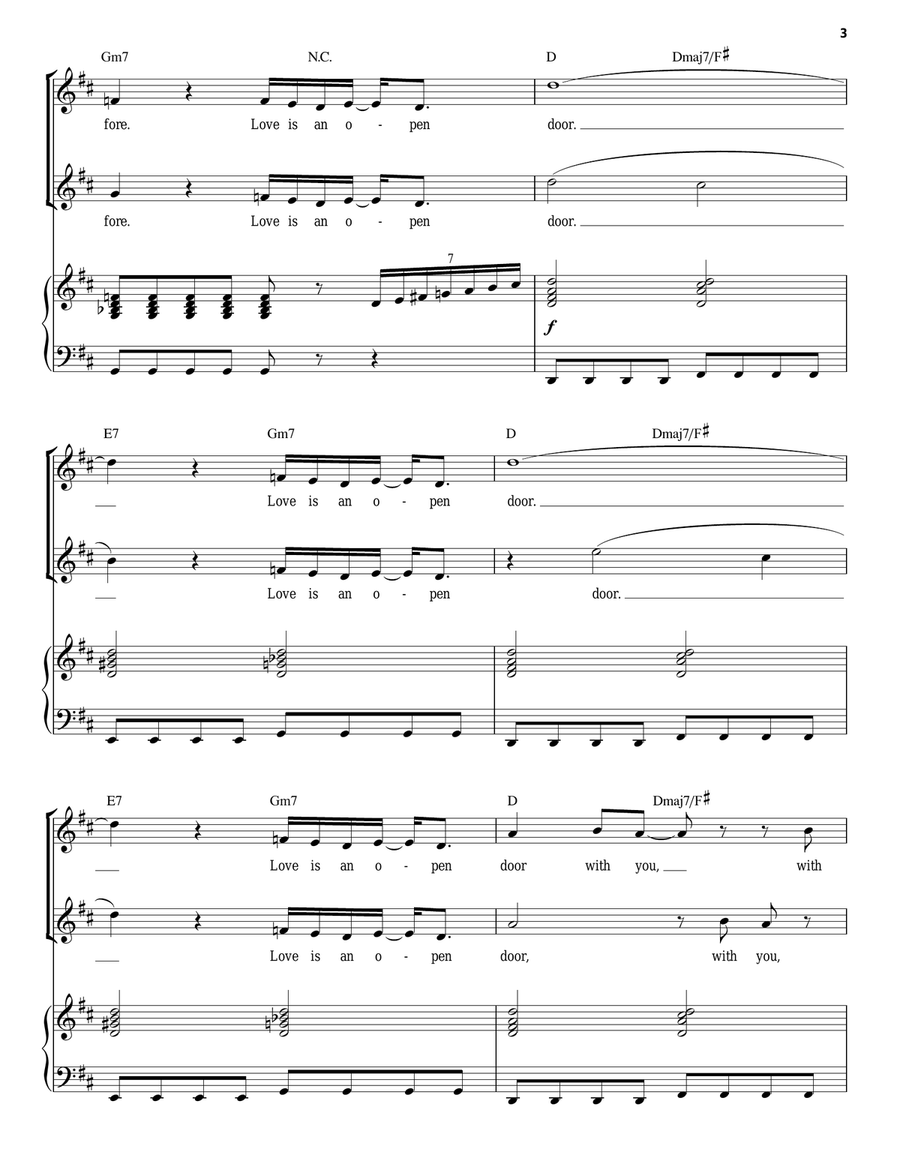 Love Is An Open Door (from Frozen) Piano, Vocal scores gallery preview page 3