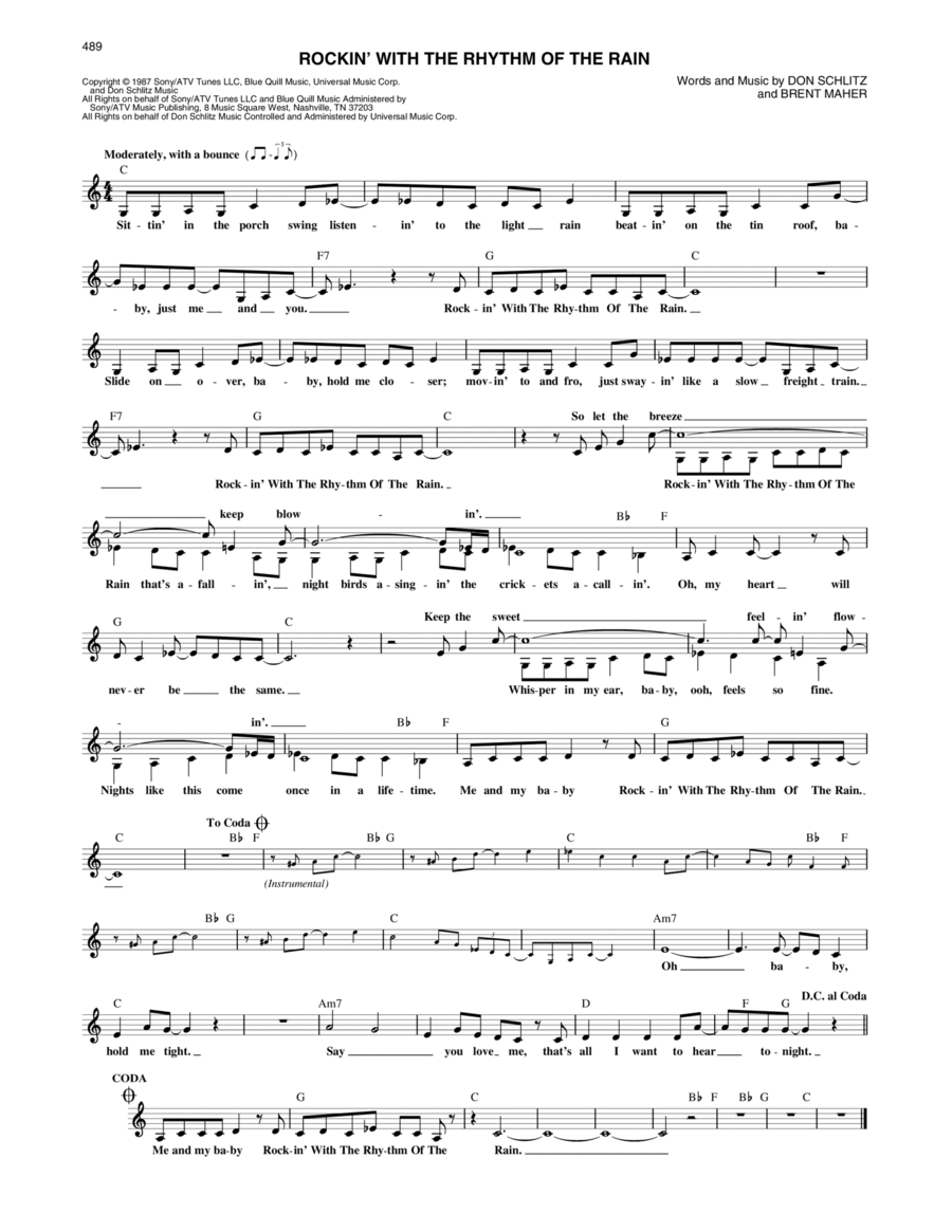 Rockin' With The Rhythm Of The Rain Piano scores gallery preview page 1