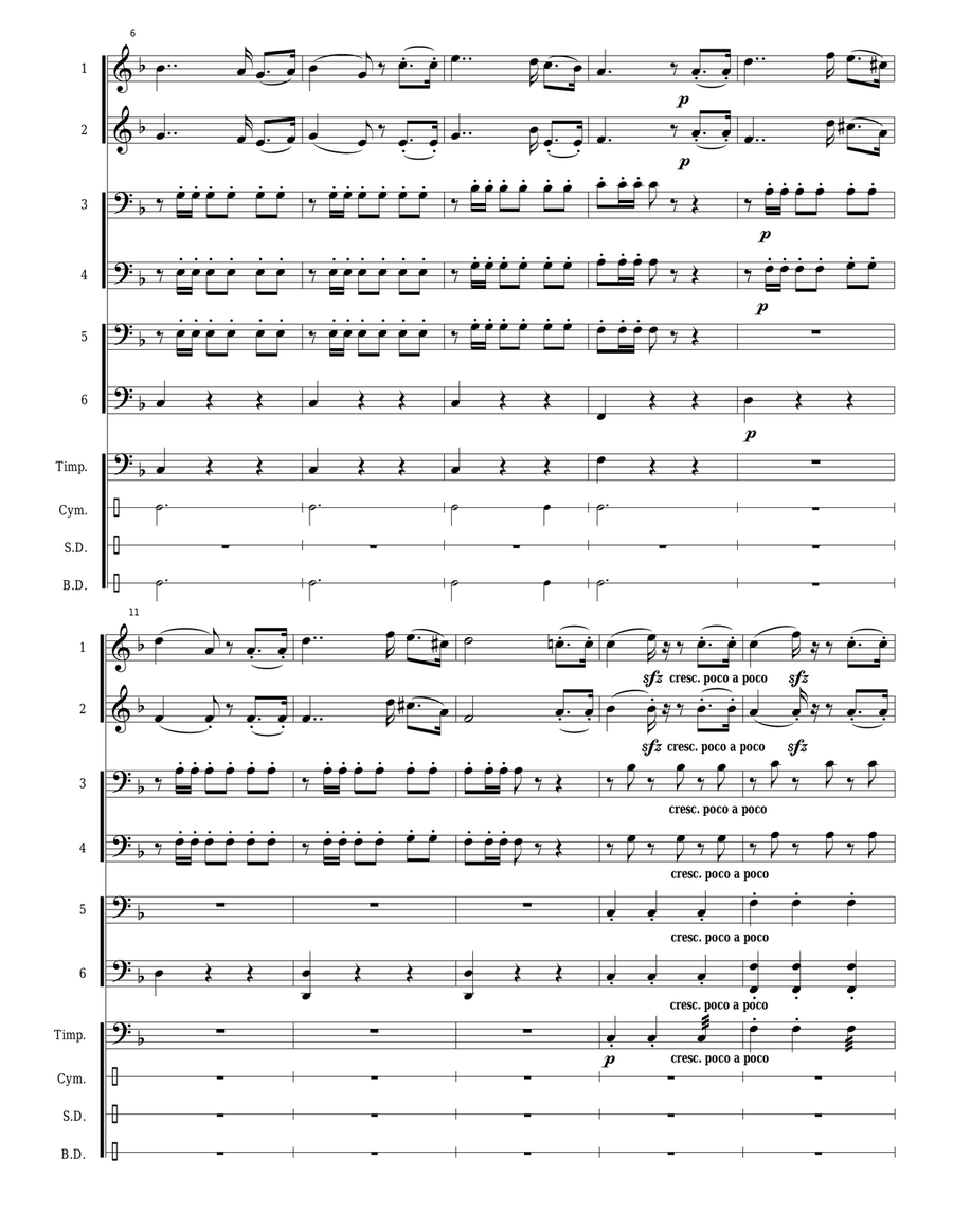Greece (and Cyprus) National Anthem: Ýmnos eis tîn Eleutherían (Hymn to Freedom) Large Ensemble scores gallery preview page 5
