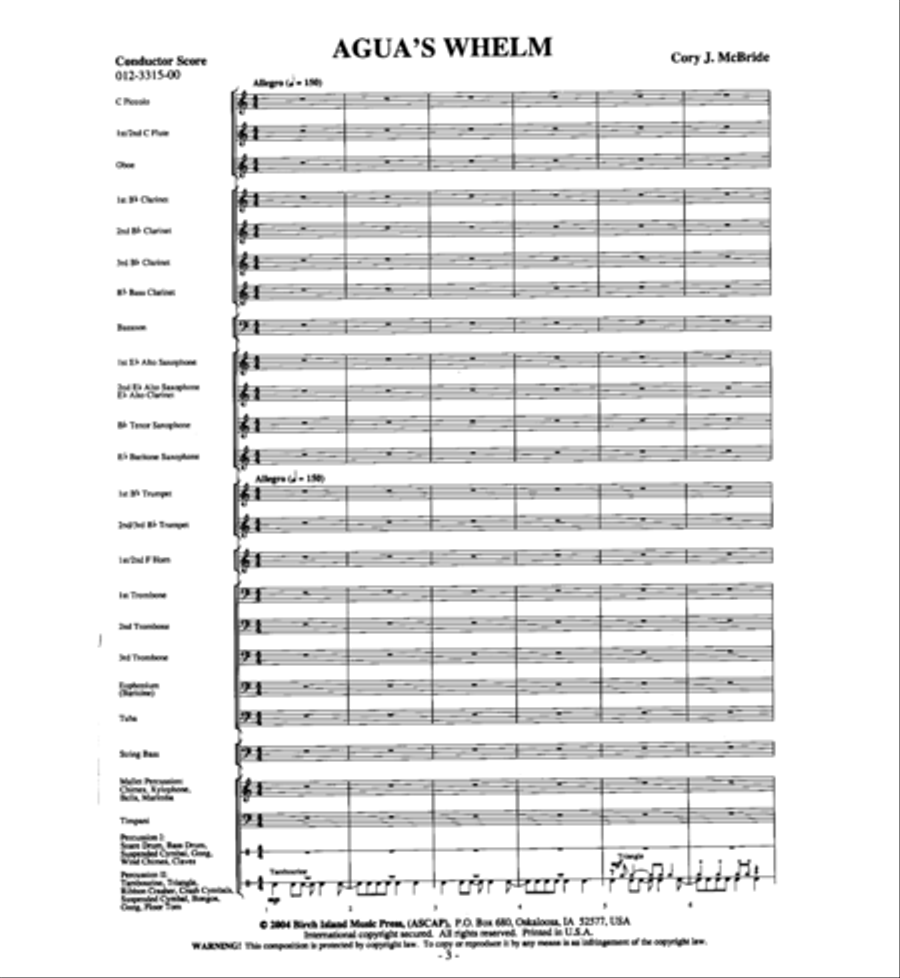 Agua's Whelm Agua's Whelm Concert Band scores gallery preview page 2