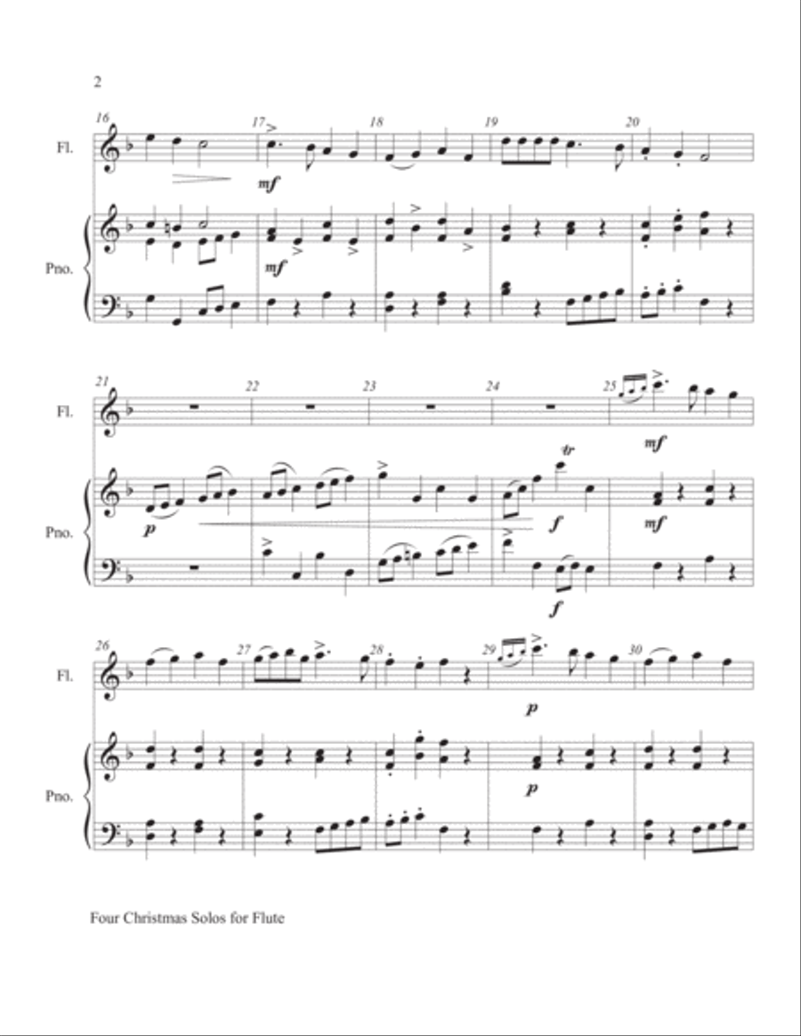 Four Christmas Solos for Flute Four Christmas Solos for Flute Flute Solo scores gallery preview page 4