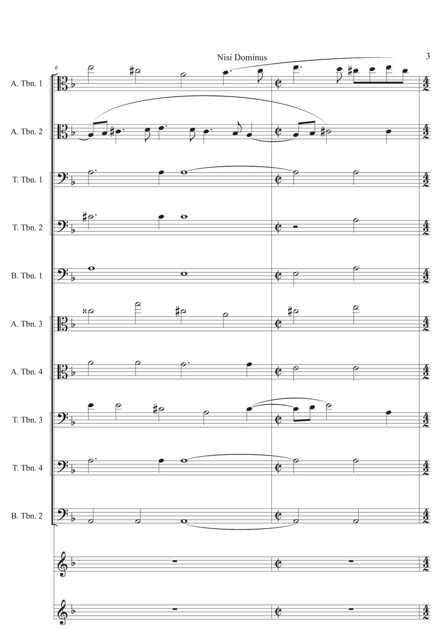 Nisi Dominus - Score Only Brass Ensemble scores gallery preview page 3